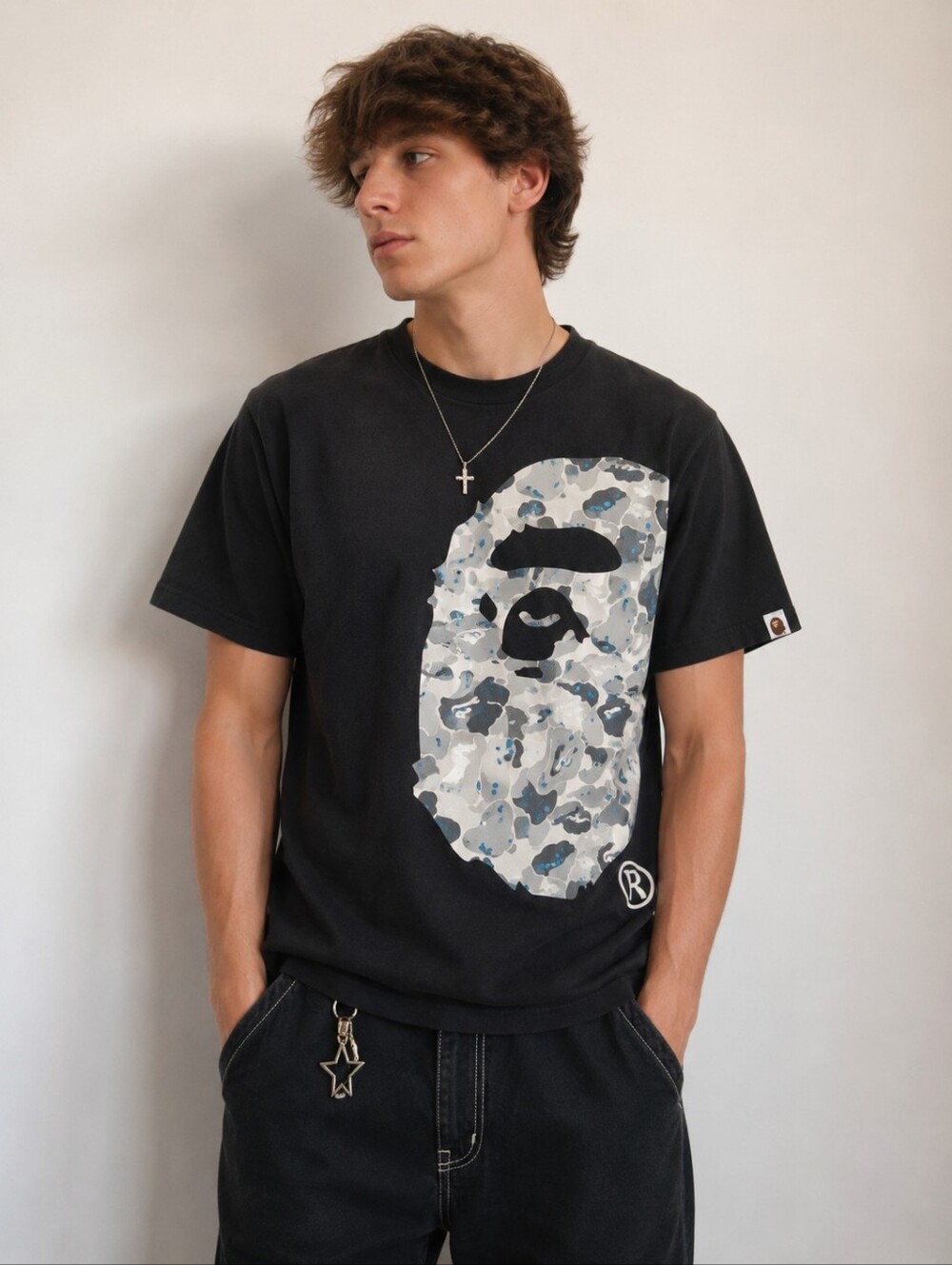 BAPE BIG APE HEAD CAMO GRAPHIC T-SHIRT SIZE MEDIUM